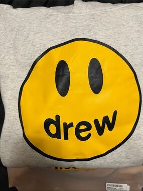 drew house Yellow & Black Smiley Logo Pullover Hoodie